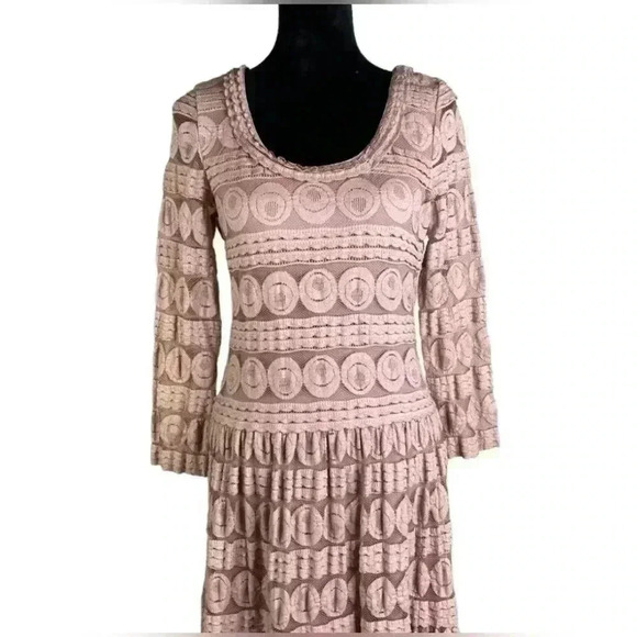 Sundance Willow Midi Bohemian Embroidered Dress Women's Small Dusty Pink - Picture 5 of 7
